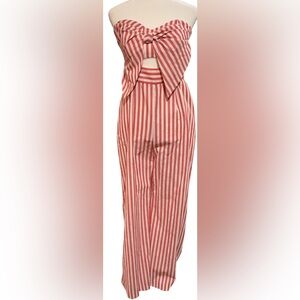 Bardot Strapless Linen Blend Jumpsuit